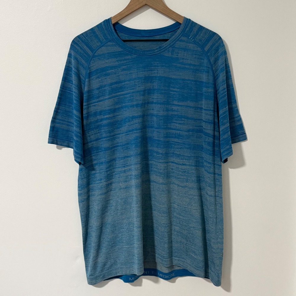 Lululemon Metal Vent Tech Shirt Mens XXL Blue Space Dye Short Sleeve Gym